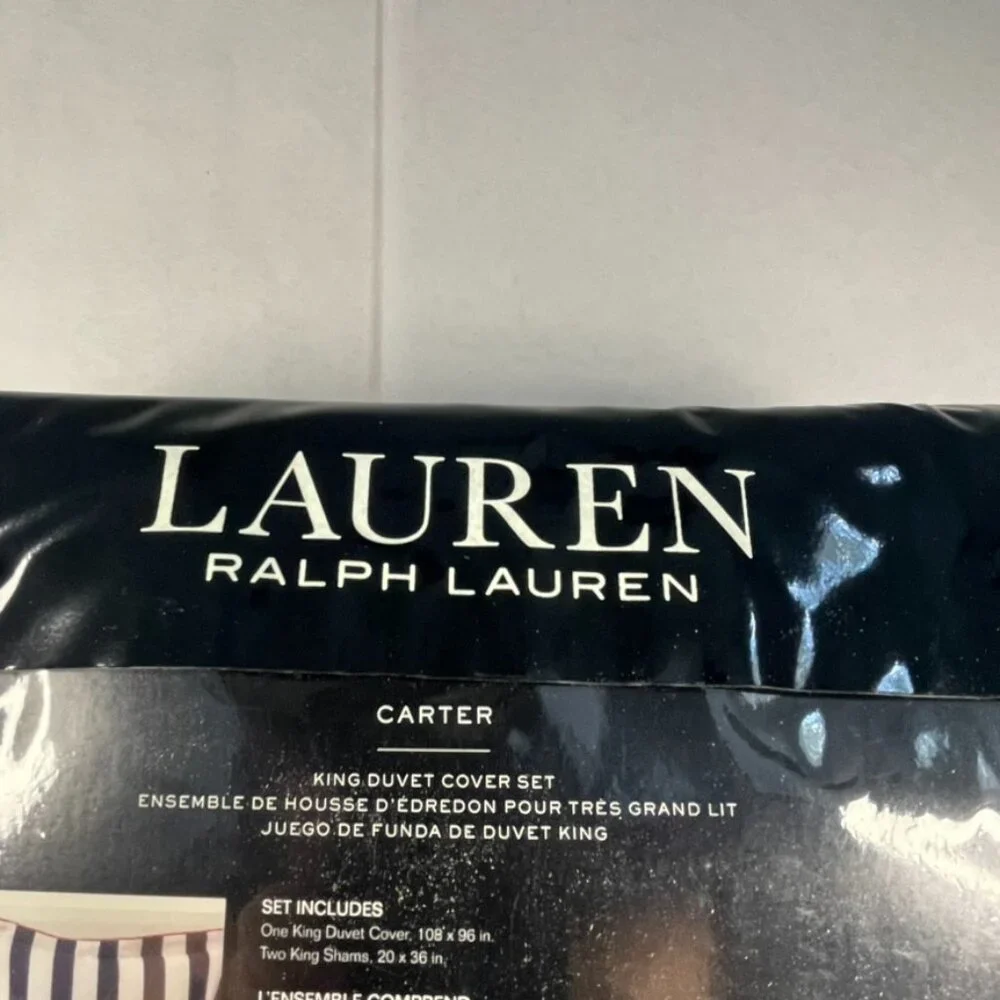 Ralph Lauren Carter King Duvet Cover Set 100% Cotton Medallion Print NIP